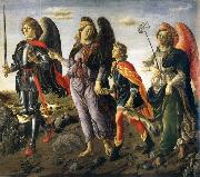 Francesco Botticini Tobias and the ore angels Michael, Rafael and Gabriel oil painting